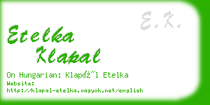 etelka klapal business card
